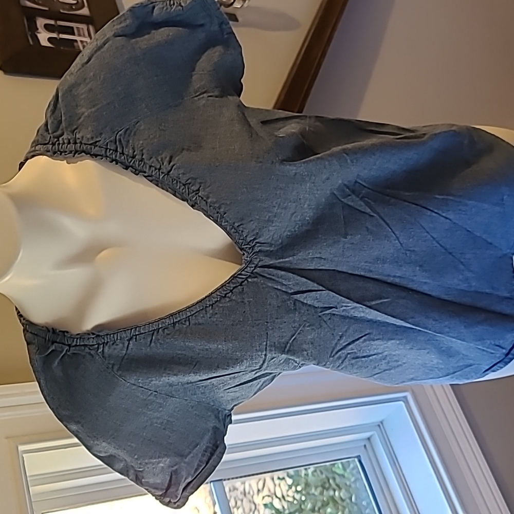 Short Sleeve Lightweight Denim Top